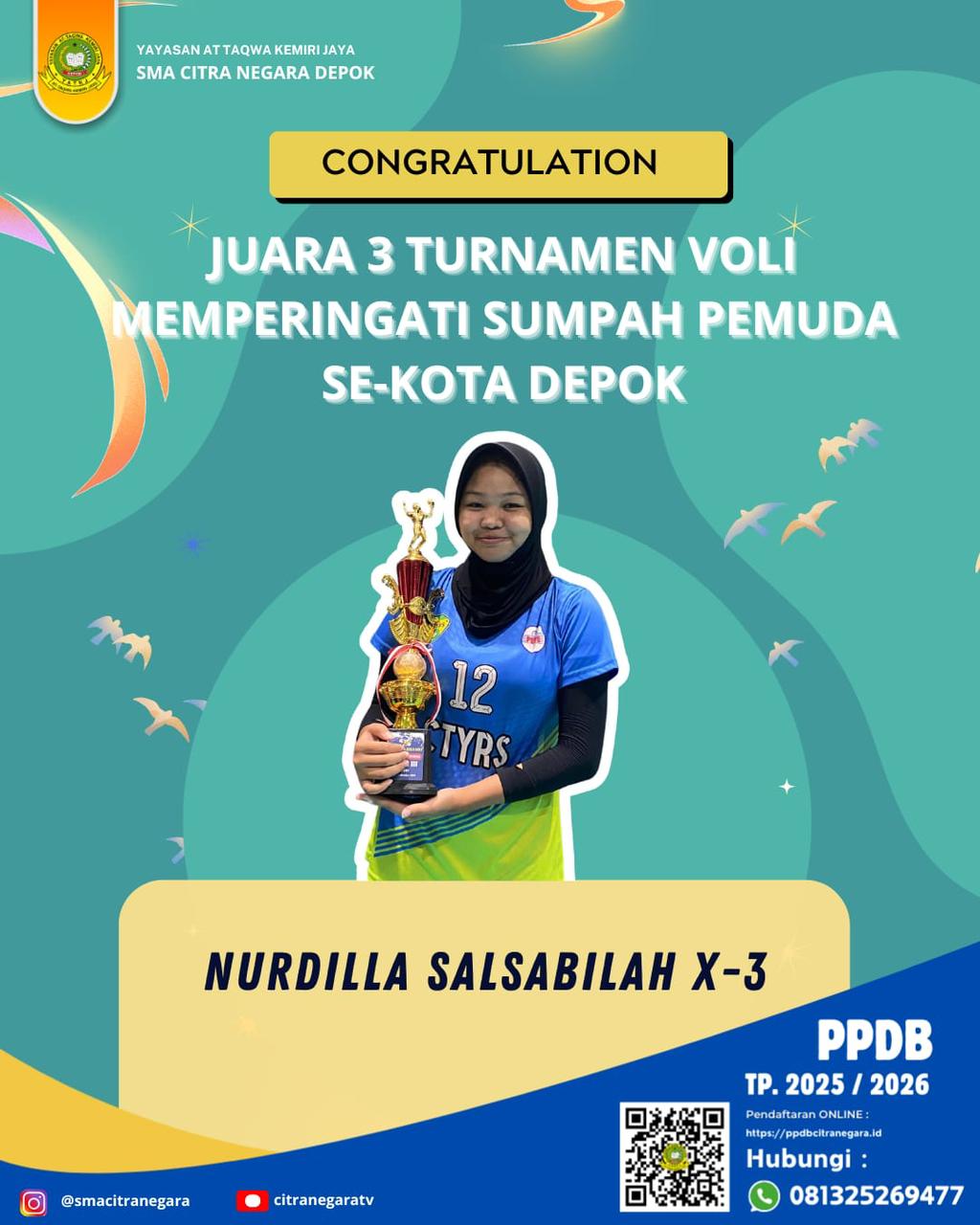 JUARA 3 TURNAMEN VOLI SEBAGAI MEMPERINGATI SUMPAH PEMUDA SE-KOTA DEPOK 2024