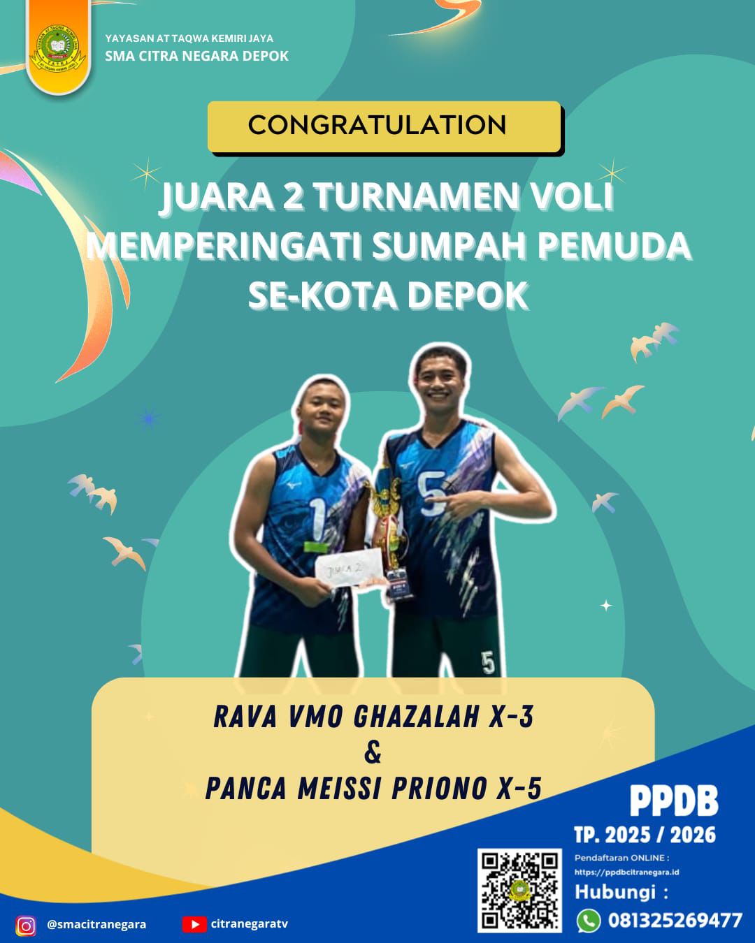 JUARA 2 TURNAMEN VOLI SEBAGAI MEMPERINGATI SUMPAH PEMUDA SE-KOTA DEPOK 2024