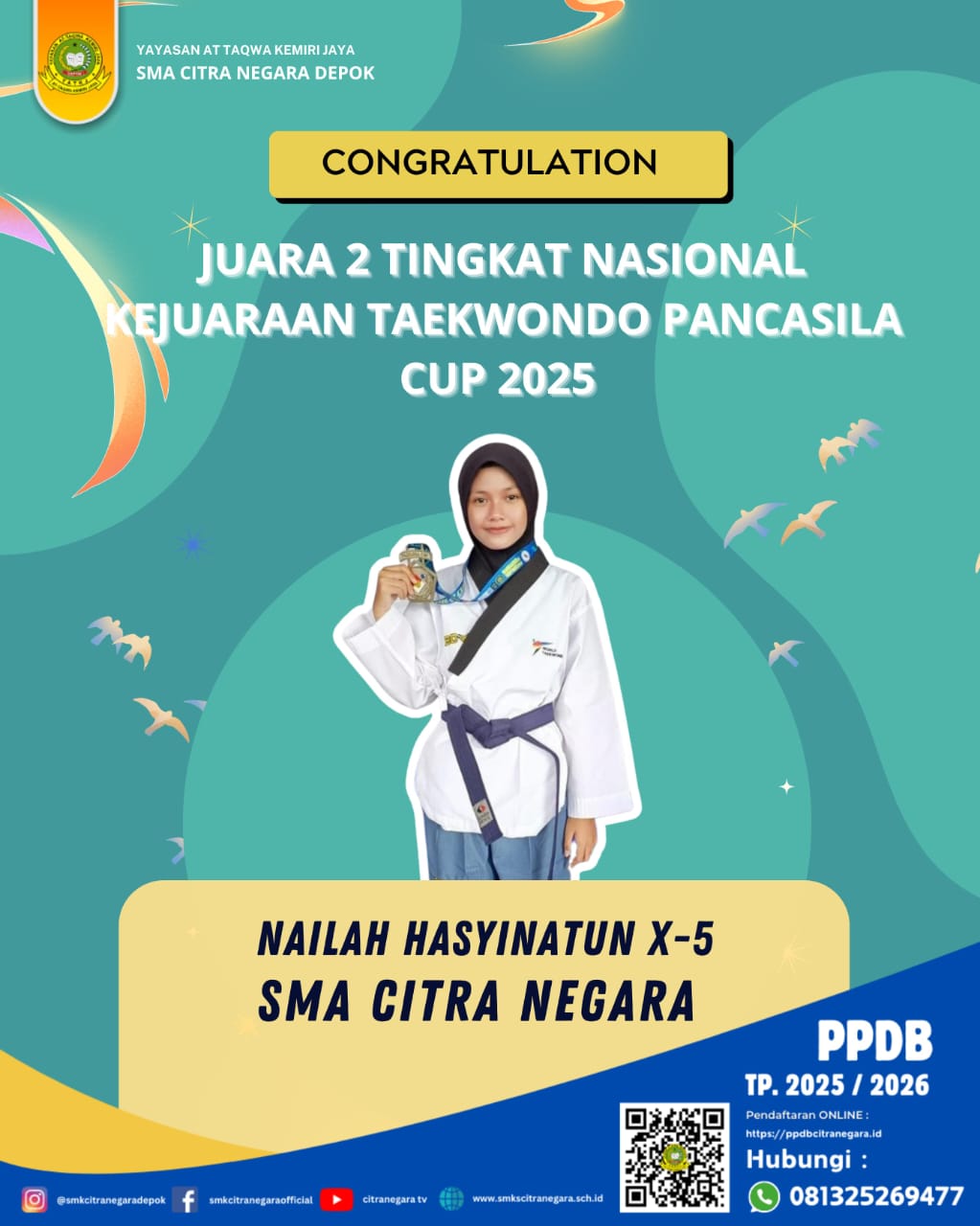 JUARA 2 TINGKAT NASIONAL – TAEKWONDO PANCASILA CUP 2025