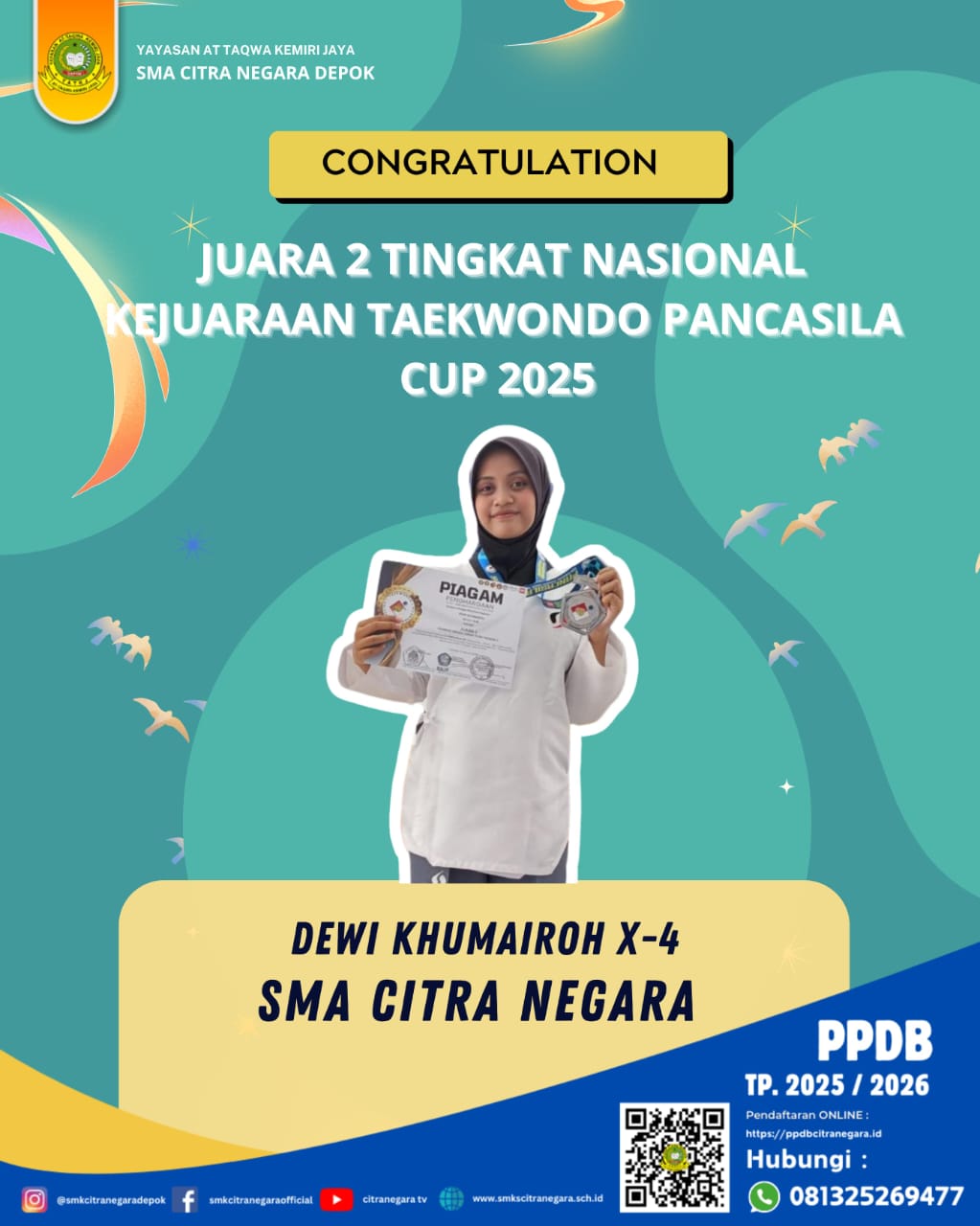 JUARA 2 TINGKAT NASIONAL – TAEKWONDO PANCASILA CUP 2025