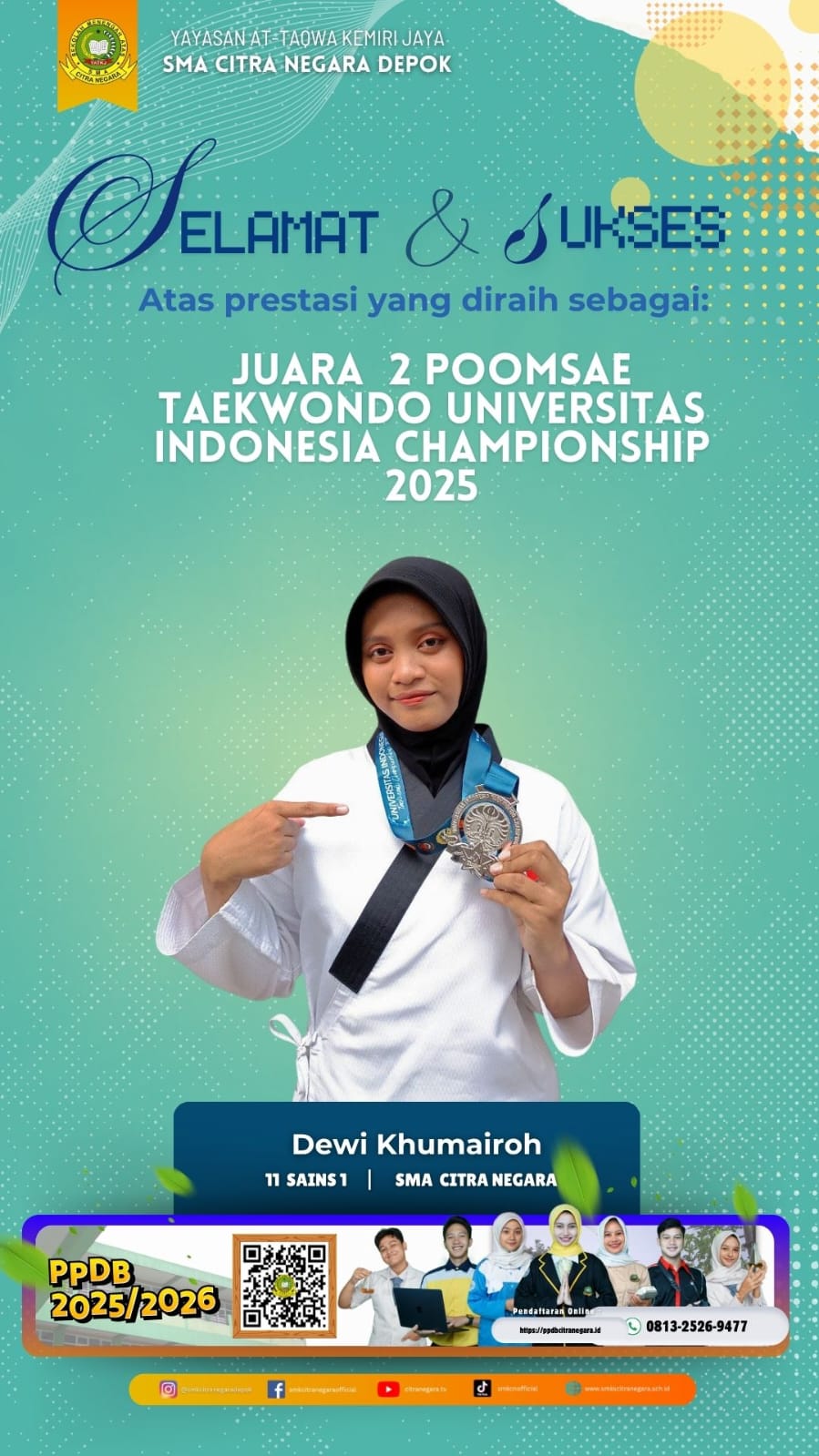 JUARA 2 POOMSAE TAEKWONDO UNIVERSITAS INDONESIA CHAMPIONSHIP 2025