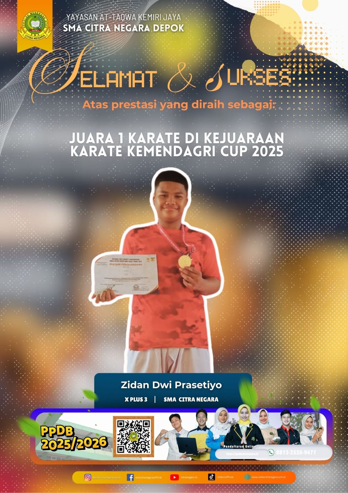 JUARA 1 KARATE DI KEJUARAAN KARATE KEMENDAGRI CUP 2025
